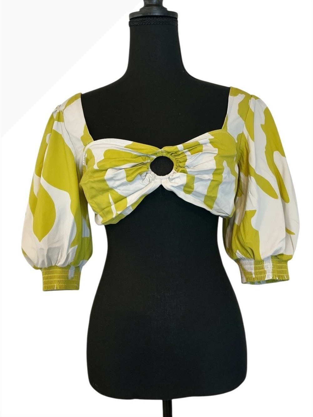 Future Collective Alani Noelle Crop Top with Puff Sleeves